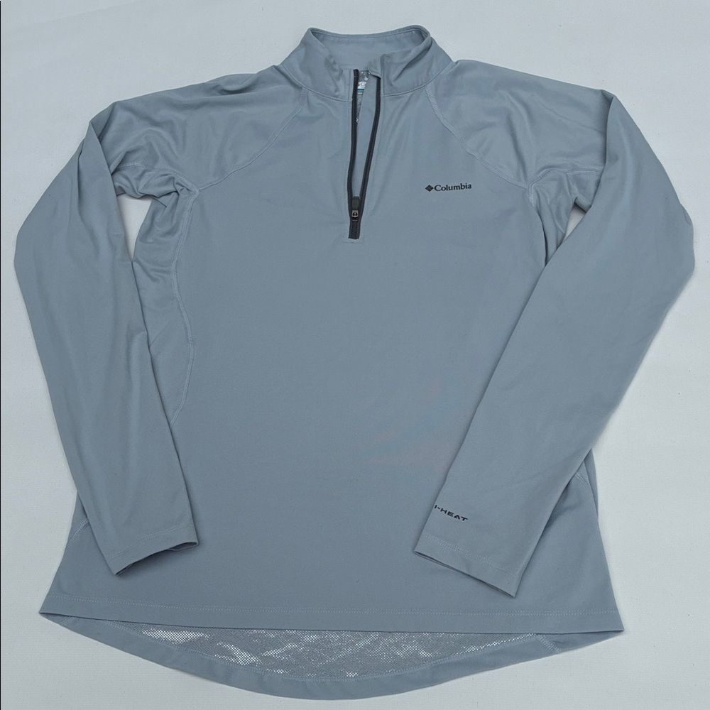 Columbia Light Gray Omni heat 1/4 zip performance Pullover